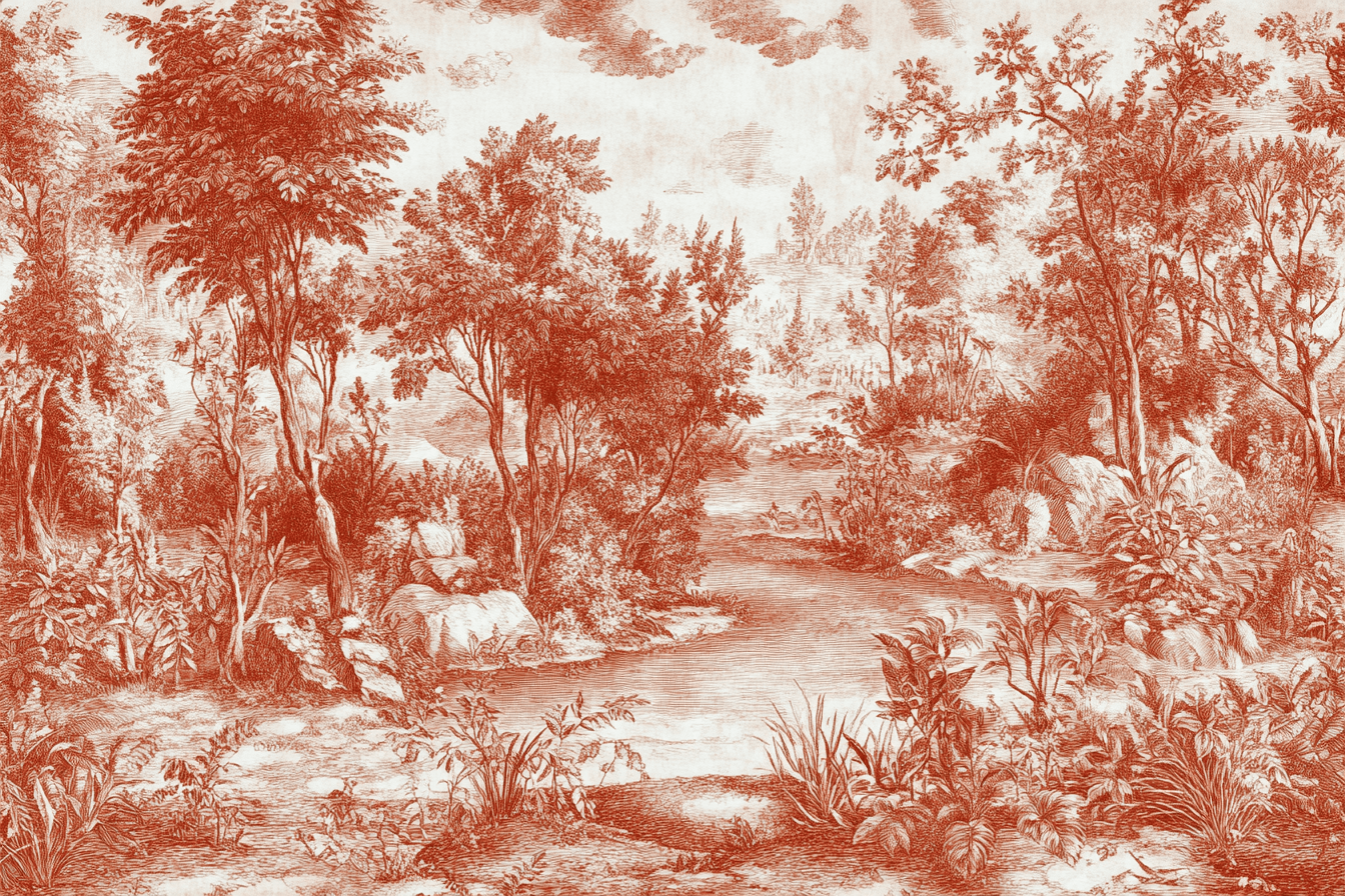 Terracotta Wallpaper Jouy Room | Murals Wallpaper