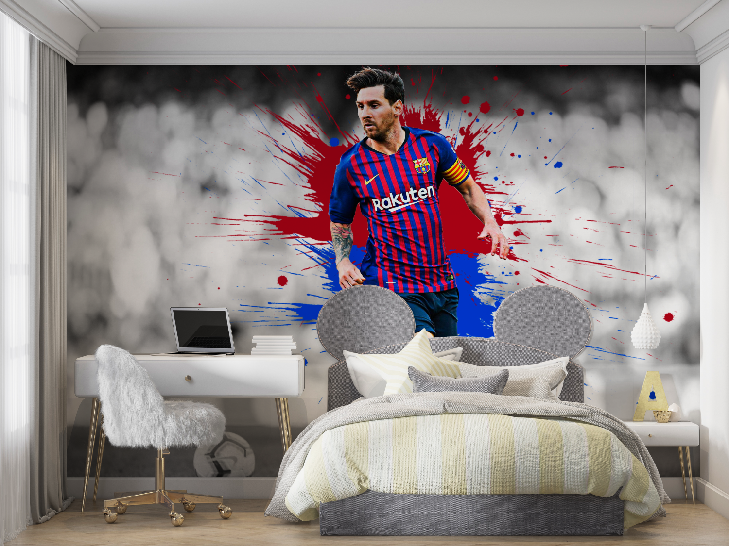Papier-Fuß-Messi-Wand-Zimmer-Panorama