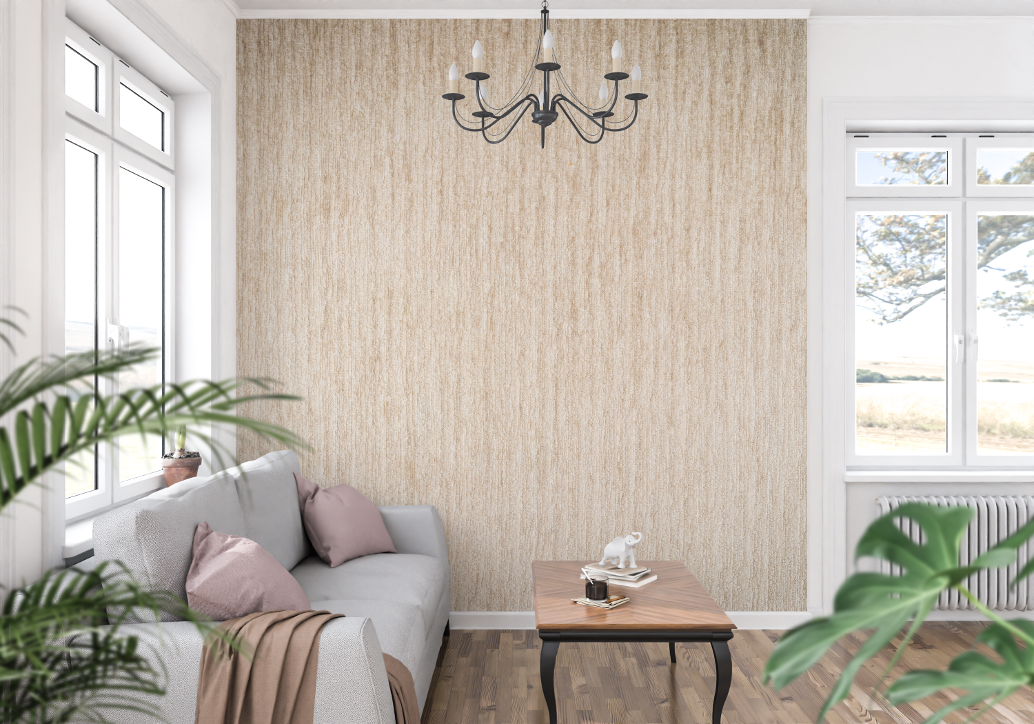 Beige Bamboo Wallpaper | Murals Wallpaper