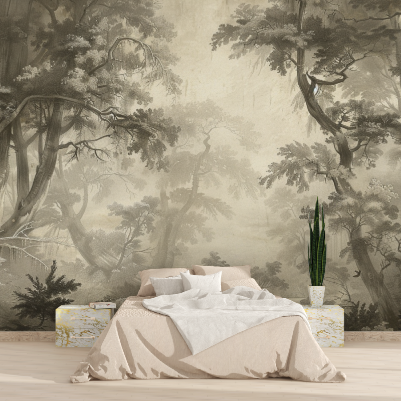 Sepia Forest Wallpaper | Murals Wallpaper