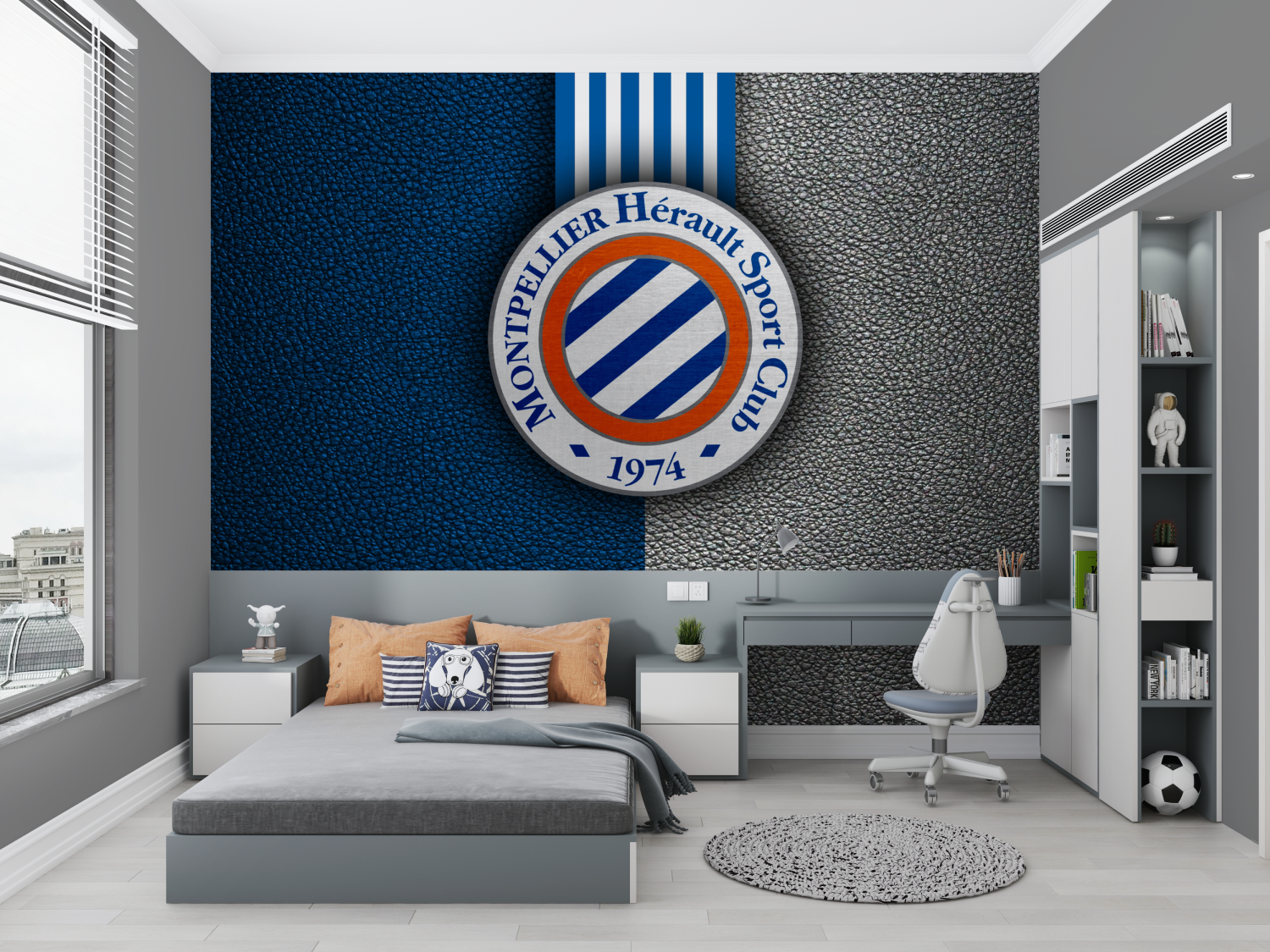 Montpellier Soccer Club Teen Room Wallpaper | Murals Wallpaper