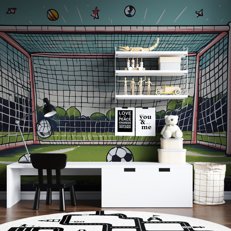 Chambre papier peint foot tapisserie chambre ados