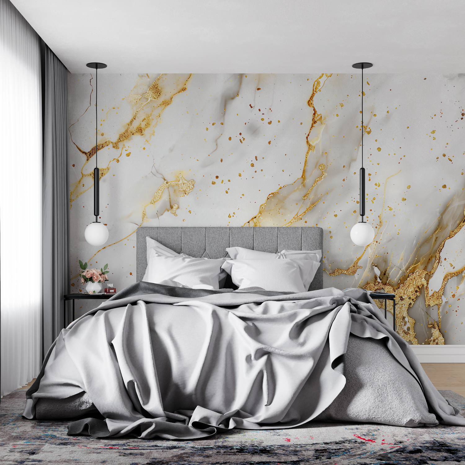 White and Gold Marble Wallpaper | Murals Wallpaper