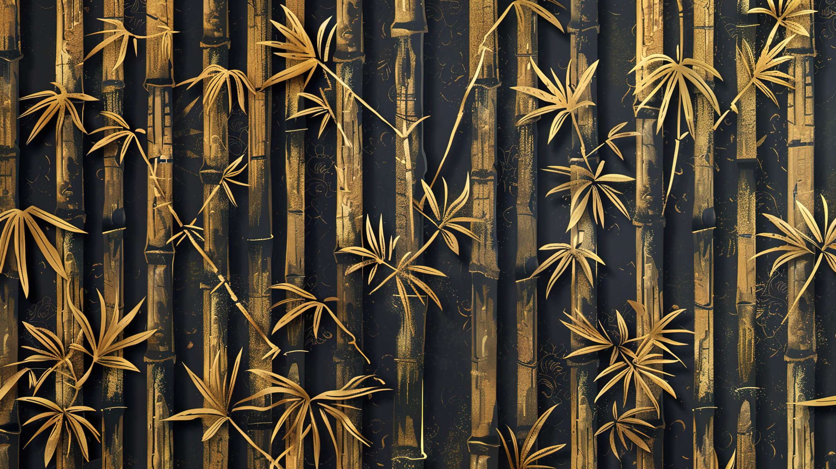 Gold Bamboo Wallpaper for Bathroom | Murals Wallpaper
