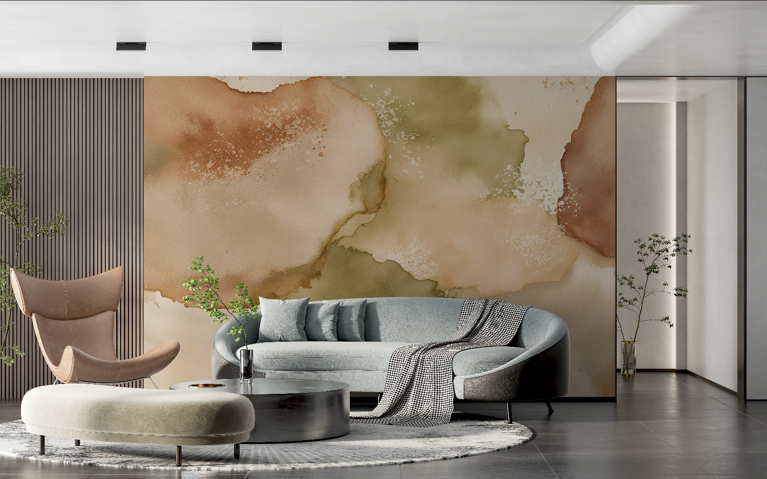 Brown Khaki Watercolor Wallpaper | Murals Wallpaper