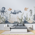 Watercolor see animals for kids mural wallpaper tete de lit