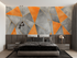 Gray and Orange Wallpaper | Murals Wallpaper