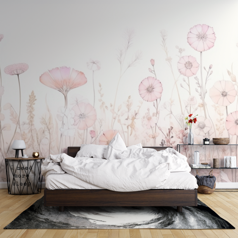 Watercolor Light Flowers Wallpaper | Murals Wallpaper
