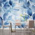 Abstract Blue Leaves Watercolor Wallpaper | Murals Wallpaper