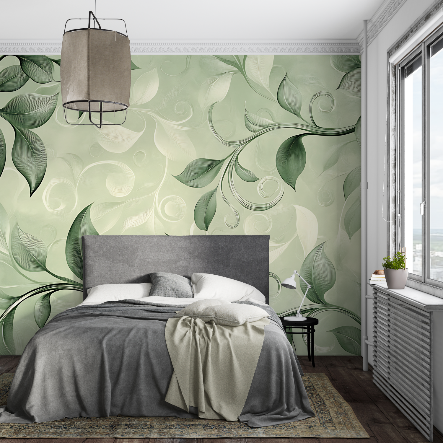Living Room Green Wallpaper | Murals Wallpaper