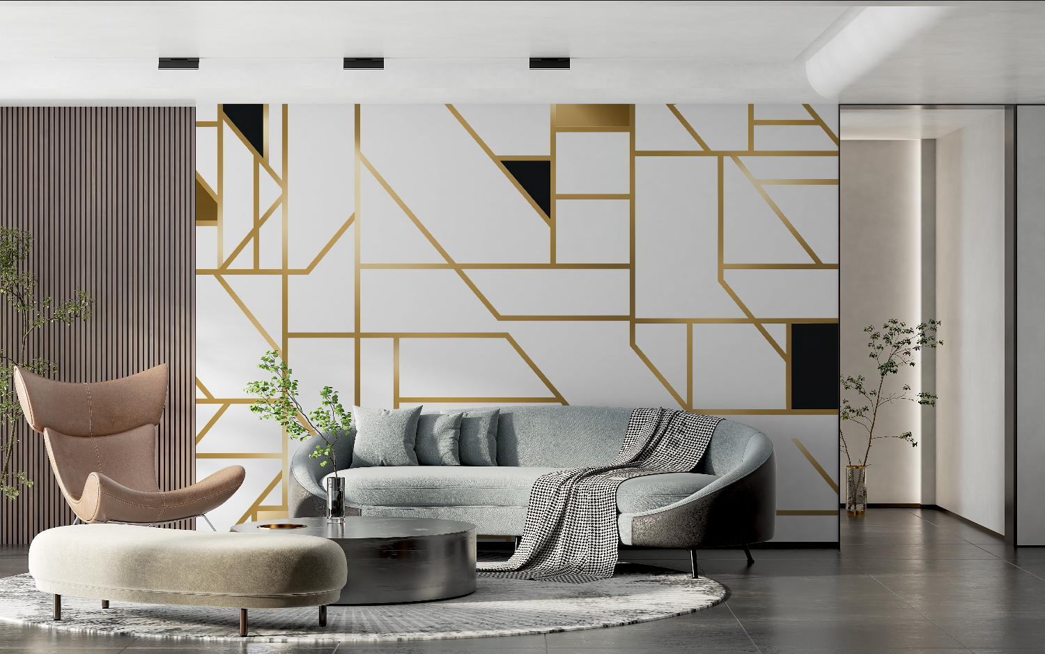 Papier Peint Doré Salon – Zimmer für Erwachsene