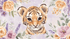 Tiger and Flower Crown Wallpaper | Murals Wallpaper