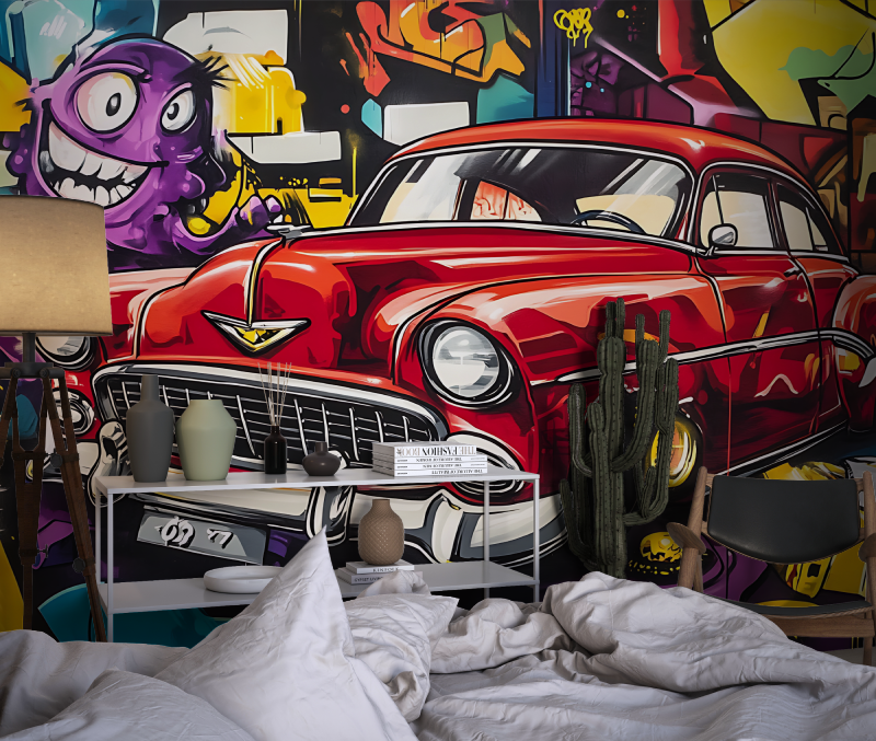 American Car Graffiti Wallpaper | Murals Wallpaper