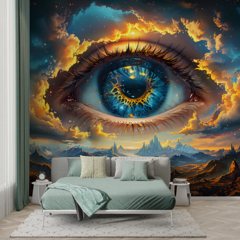 3D Space Living Room Wallpaper | Murals Wallpaper