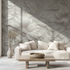 Big 3d white flowers mural wallpaper canape tendance