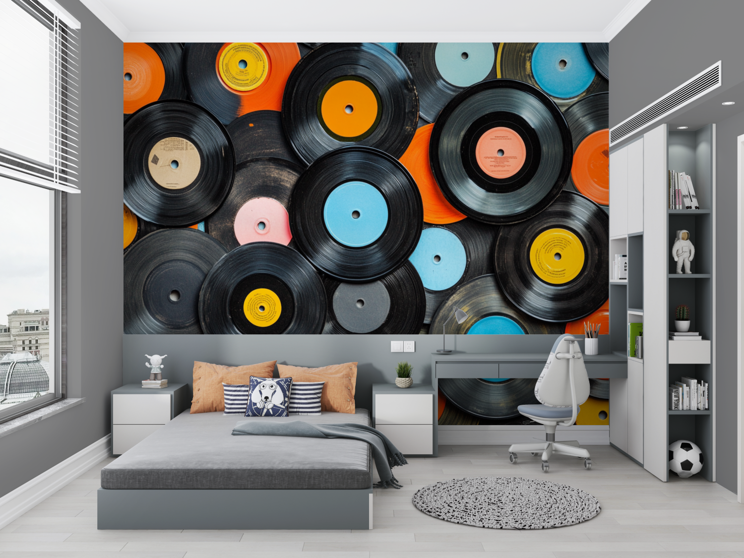 Colored Vinyl Record Wallpaper | Murals Wallpaper