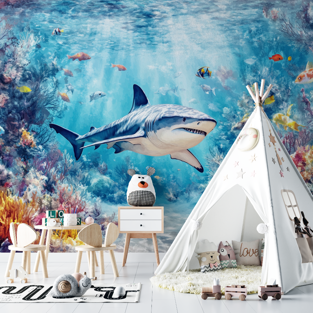Shark Panoramic Marine Wallpaper | Murals Wallpaper