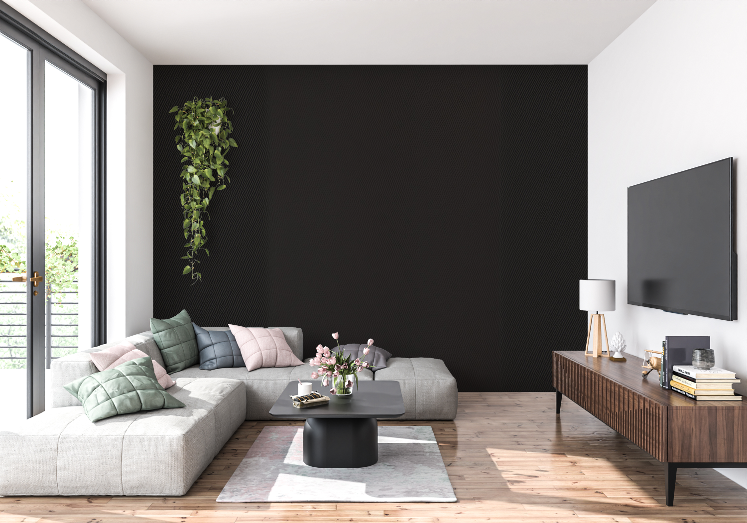 Black Non-Woven Wallpaper | Murals Wallpaper
