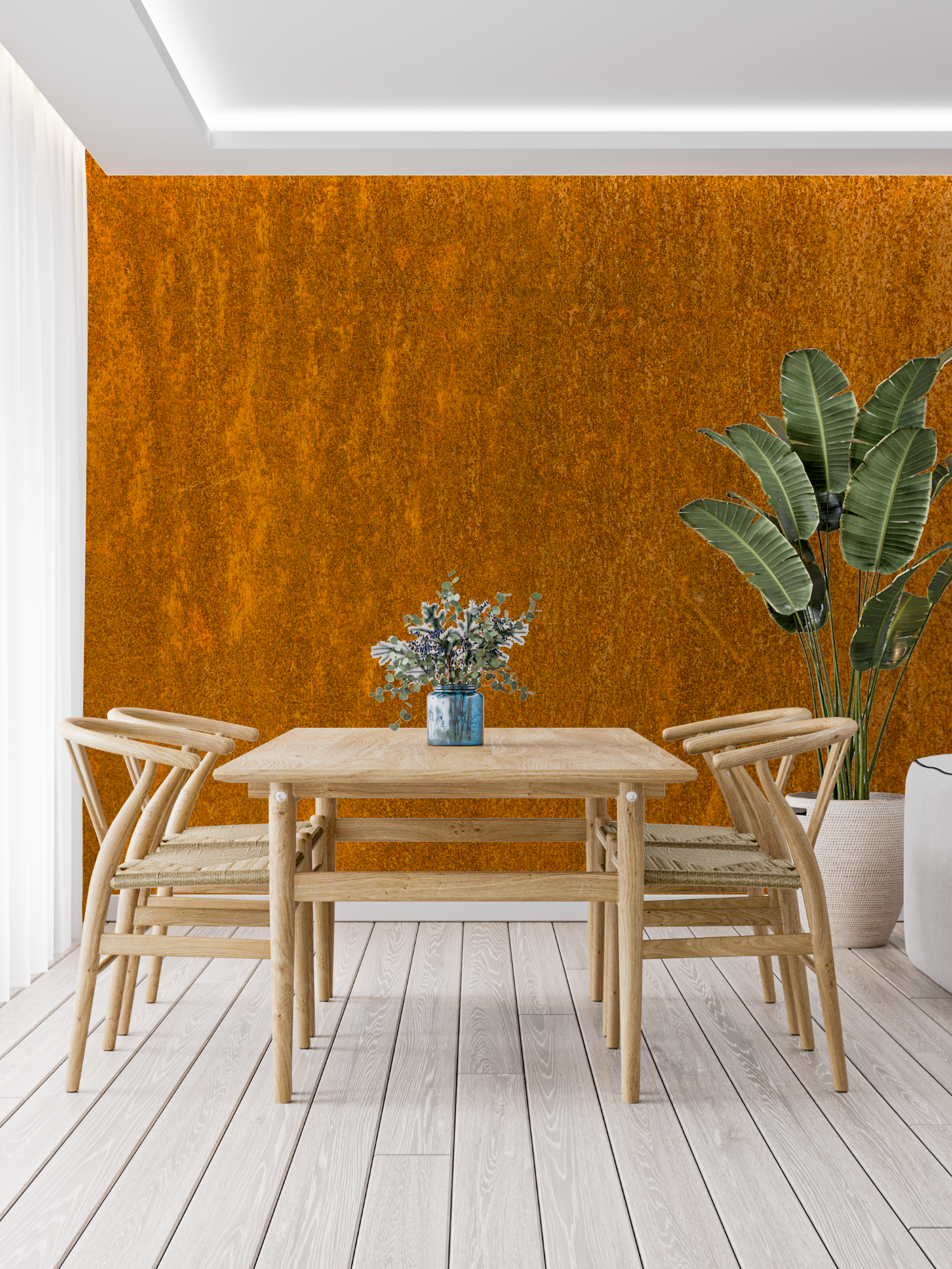 Dark Ochre Orange Wallpaper | Murals Wallpaper