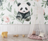 Watercolor Panda and Foliage Wallpaper | Murals Wallpaper