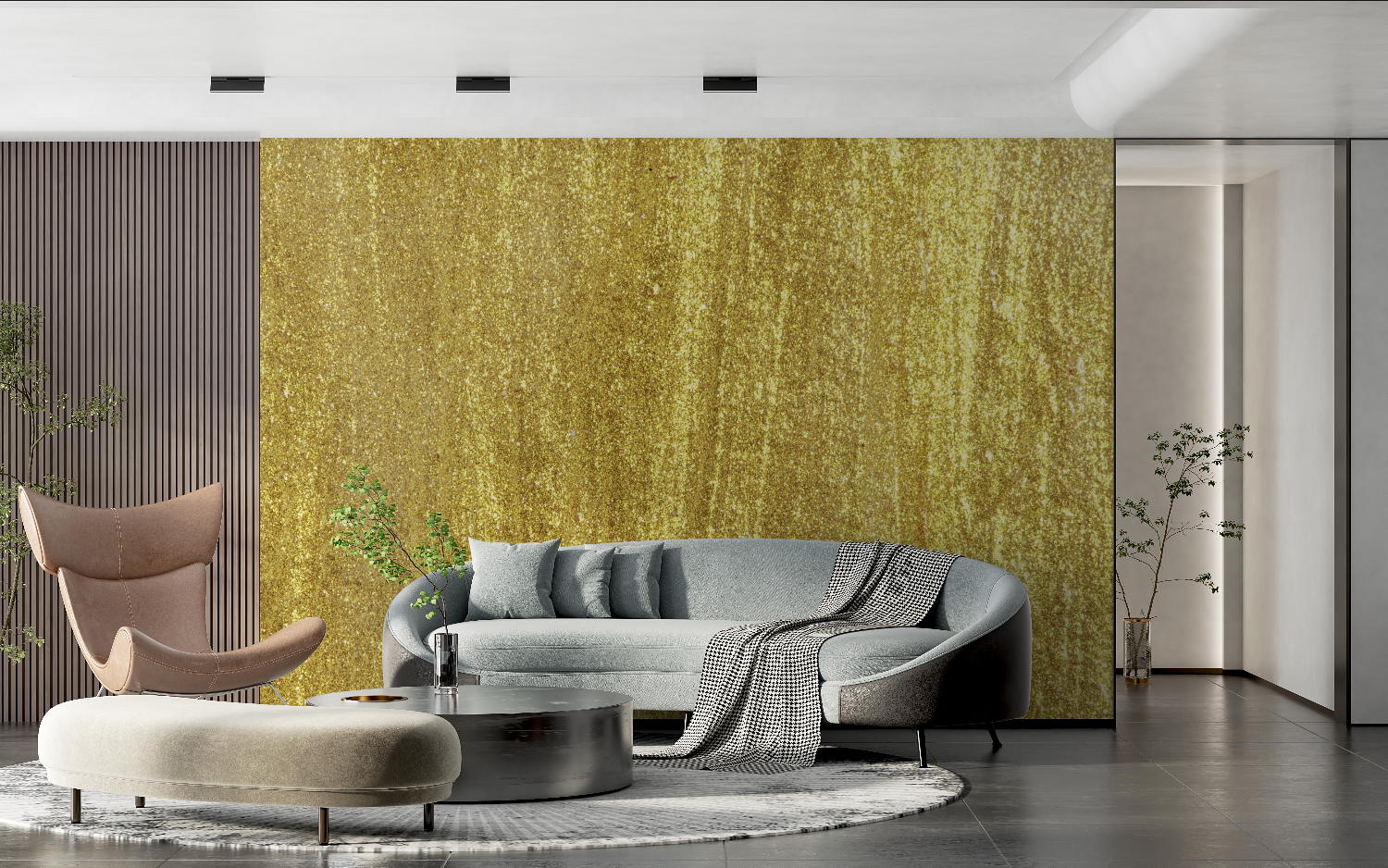 Papier Peint Métallisé Doré – Tendenz 2024