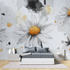 Watercolor Daisy Sketch Wallpaper | Murals Wallpaper