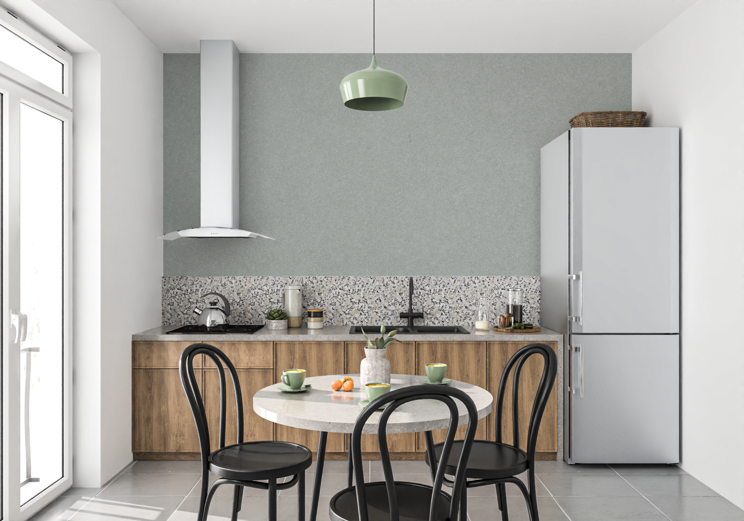 Gray Green Wallpaper | Murals Wallpaper