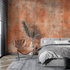Terracotta Textured Linen Wallpaper | Murals Wallpaper