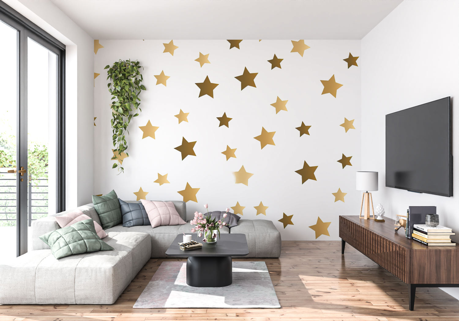 Golden Star Wallpaper | Murals Wallpaper