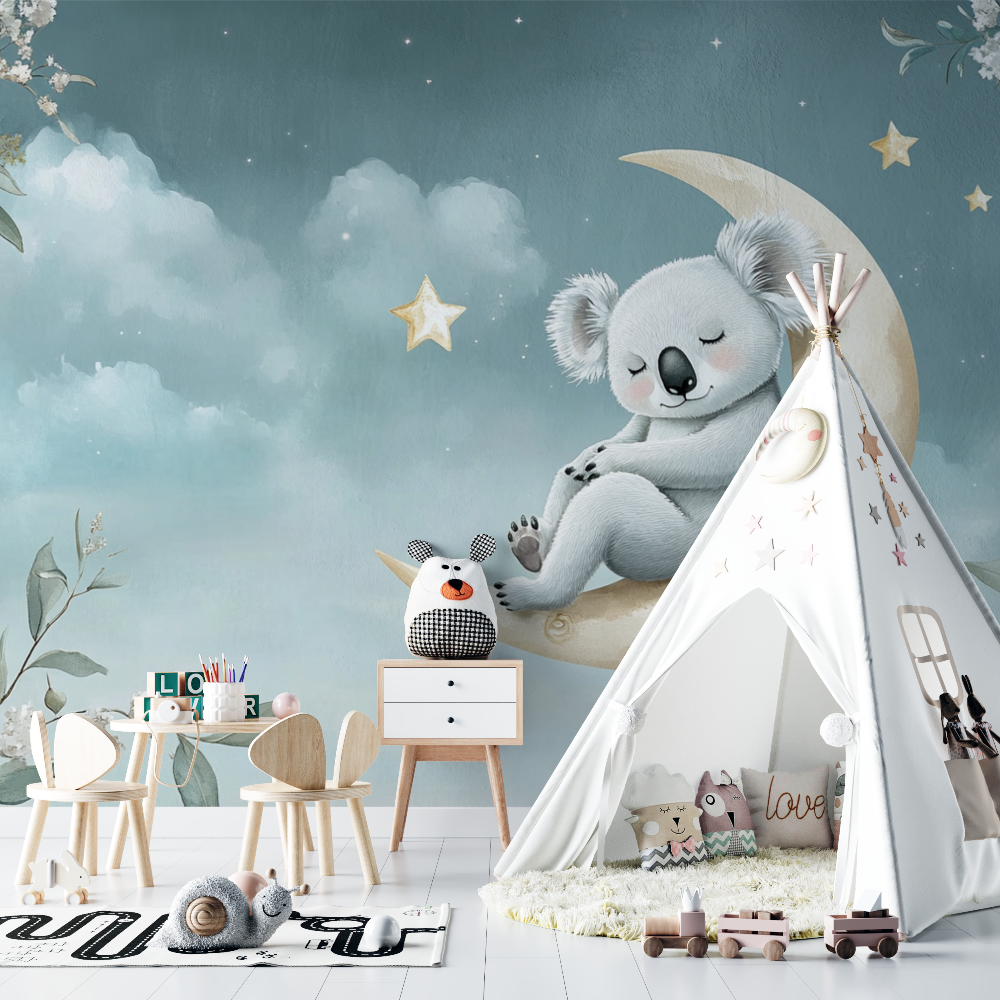 Dreamy Koala Wallpaper on the Moon | Murals Wallpaper