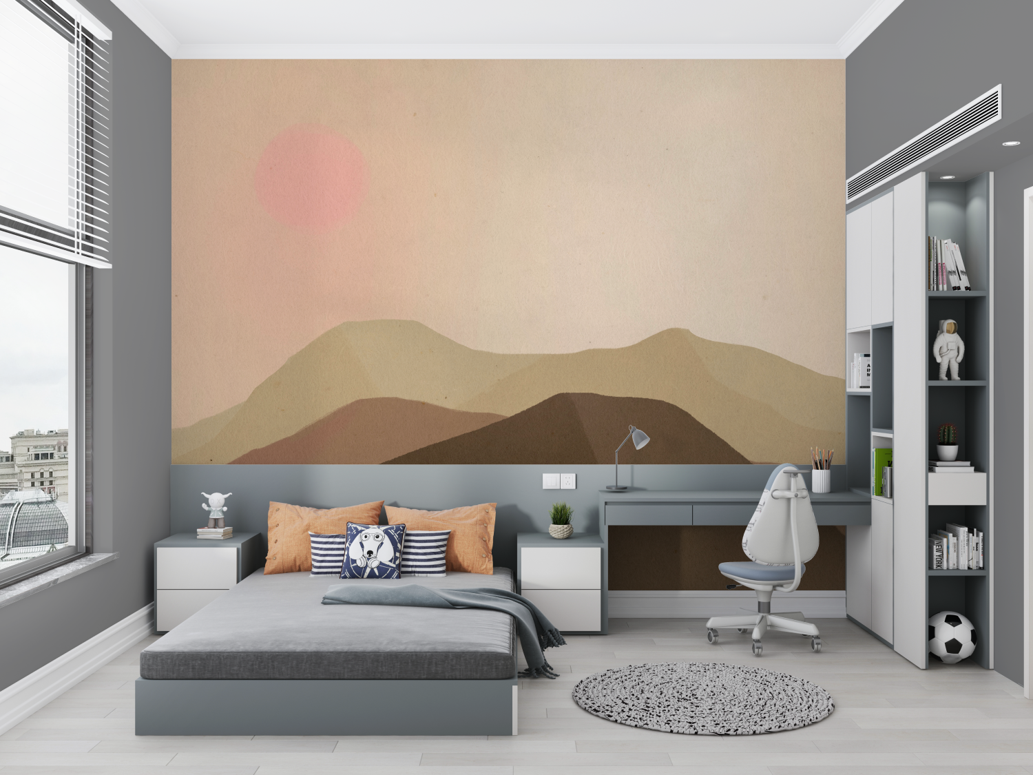 Beige Mountain Kids Wallpaper | Murals Wallpaper