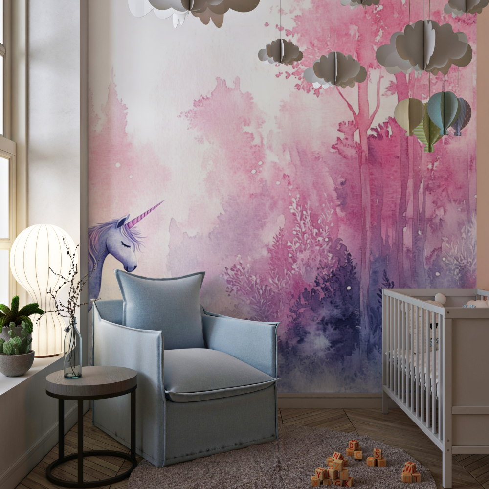 Unicorn Wallpaper in the Woods | Murals Wallpaper