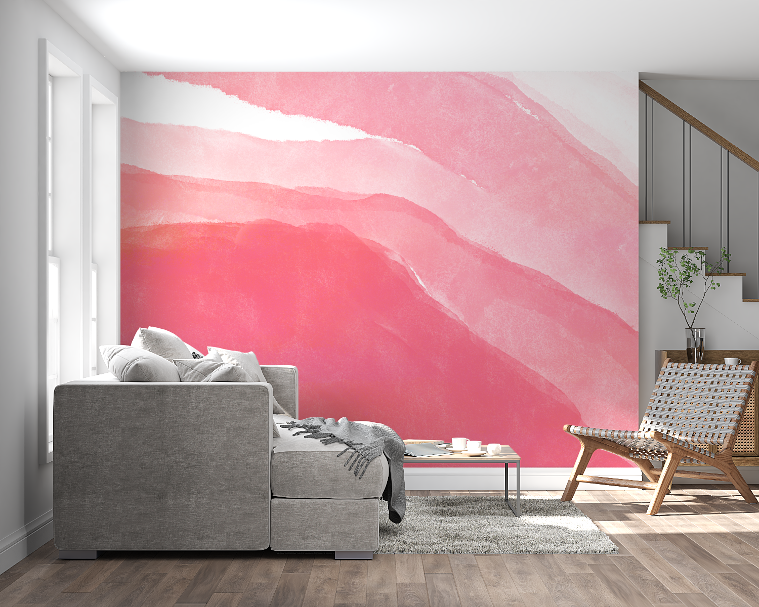 Dark Pink Watercolor Wallpaper | Murals Wallpaper
