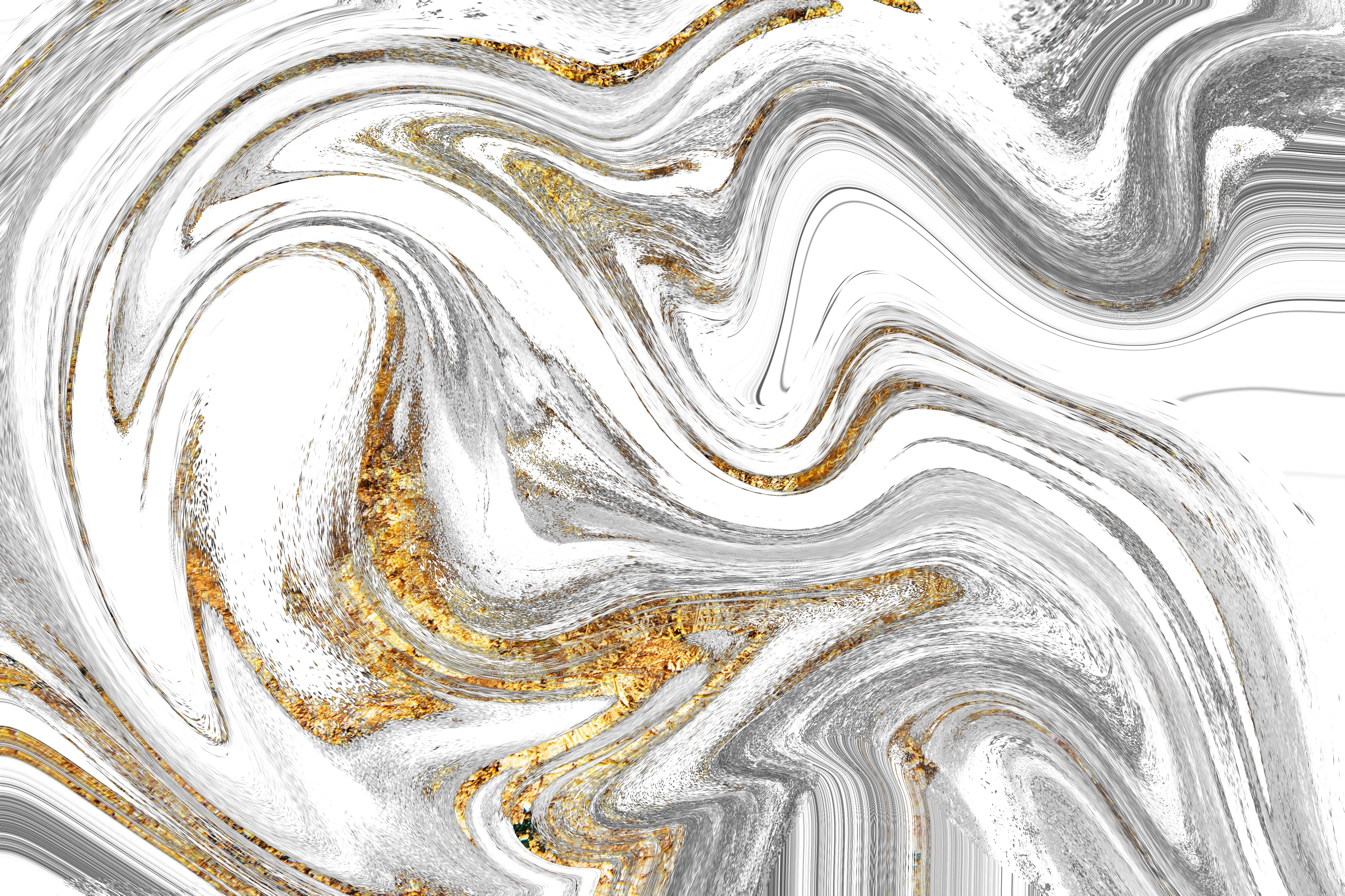 Fluid Gray and Gold Wallpaper | Murals Wallpaper