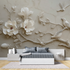 3d beige birds mural wallpaper tete de lit