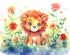Enchanted Lion and Flowers Wallpaper | Murals Wallpaper