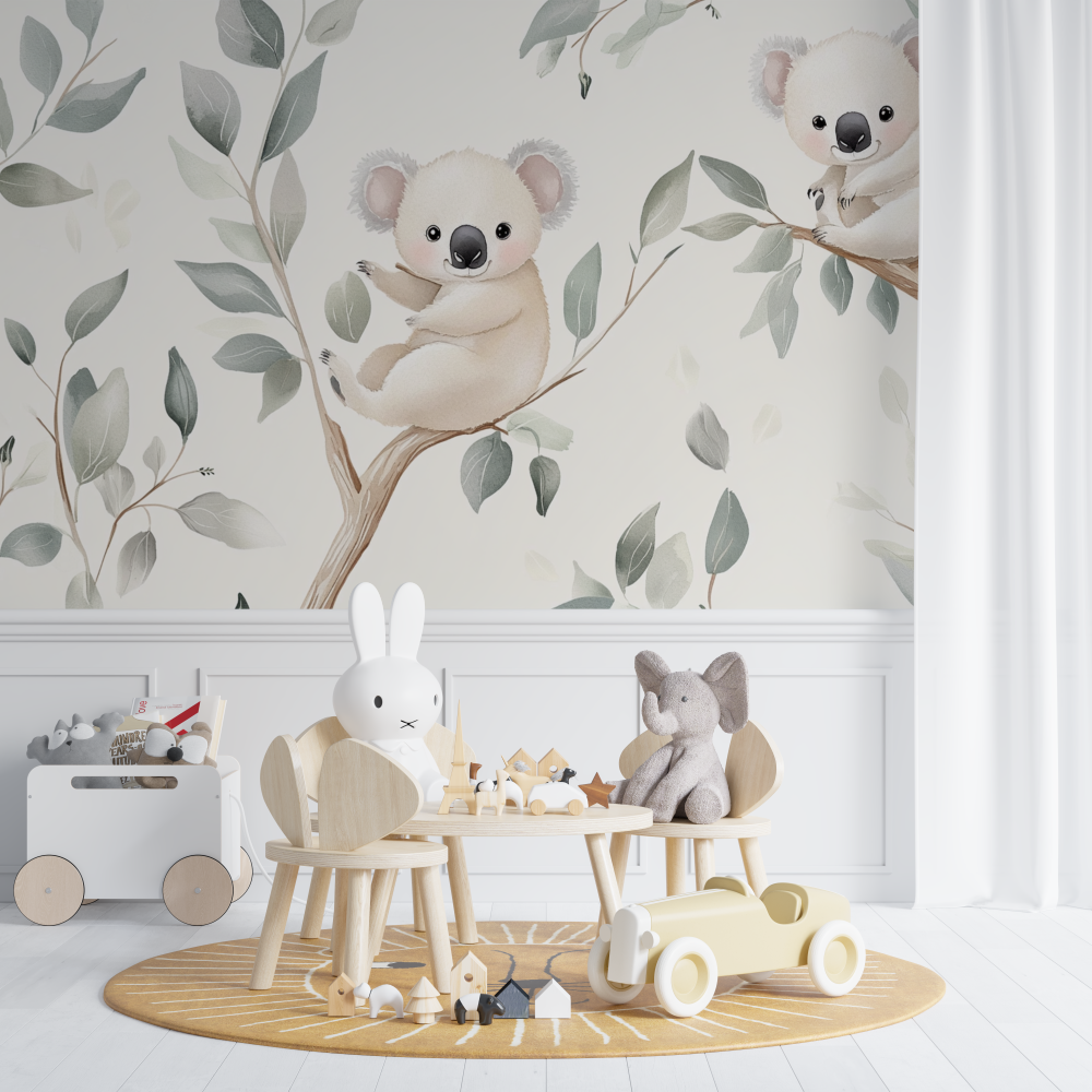 Koala Wallpaper on Cream Background | Murals Wallpaper
