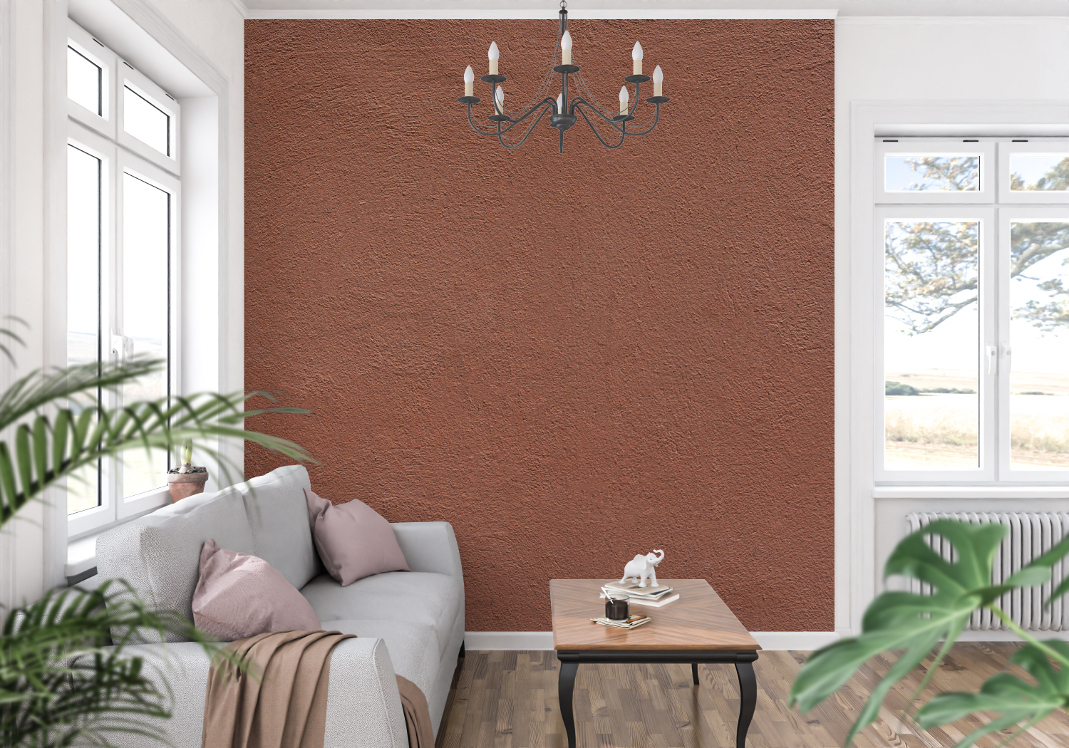 Terracotta Solid Wallpaper | Murals Wallpaper
