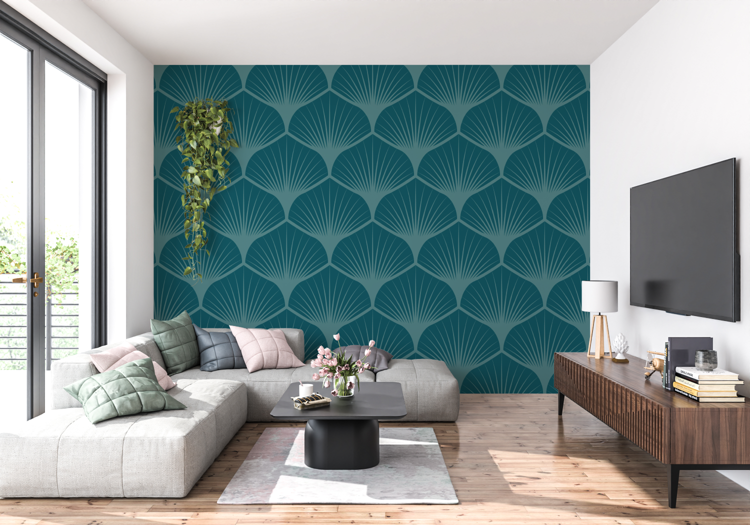 Ginkgo Blue Wallpaper | Murals Wallpaper