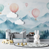 Hot Air Balloon and Soft Mountains Wallpaper | Murals Wallpaper