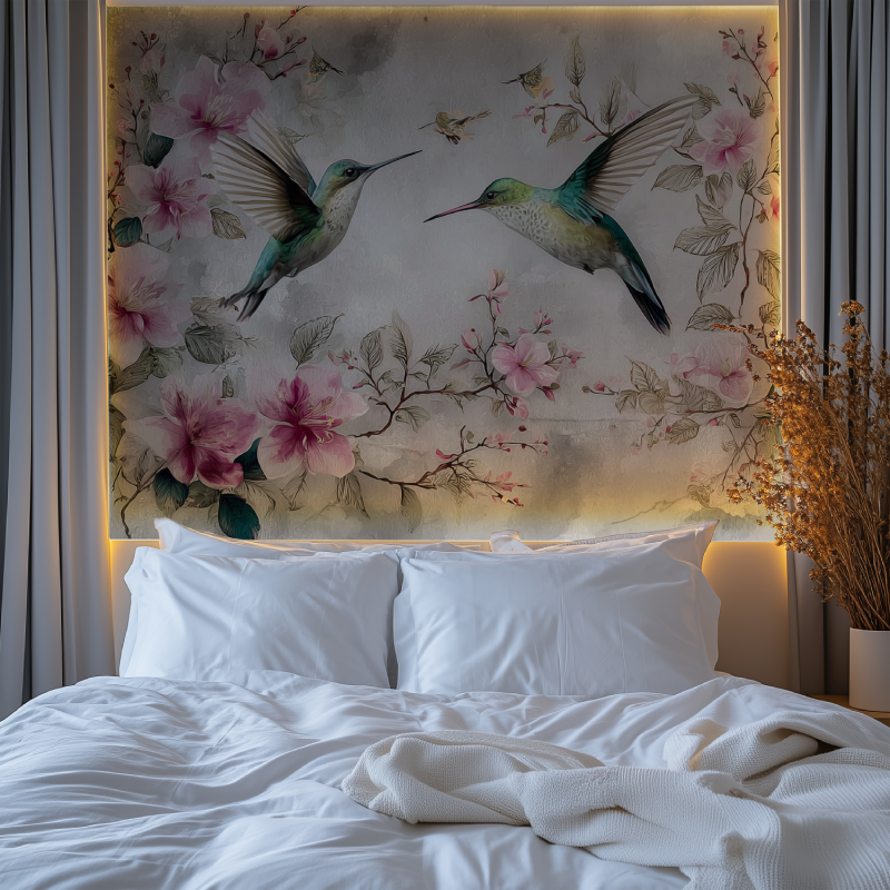 Vintage birds and flowers mural wallpaper chambre premium
