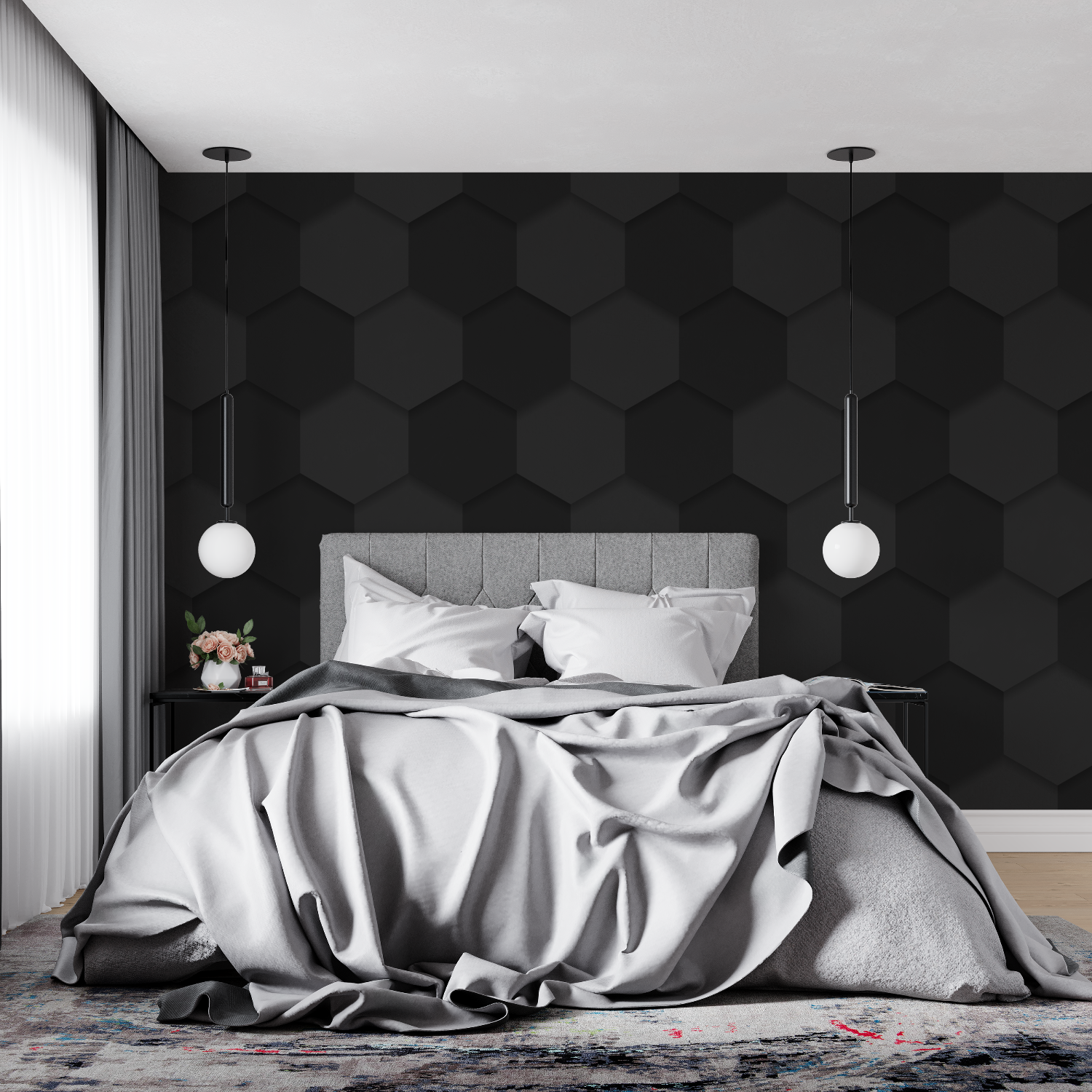 Black Honeycomb Wallpaper | Murals Wallpaper