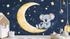 Sleepy Koala on a Moon Croissant Wallpaper | Murals Wallpaper