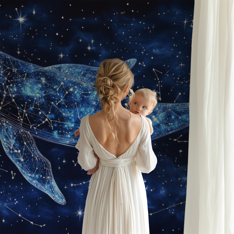 Whale and Constellation Wallpaper | Murals Wallpaper