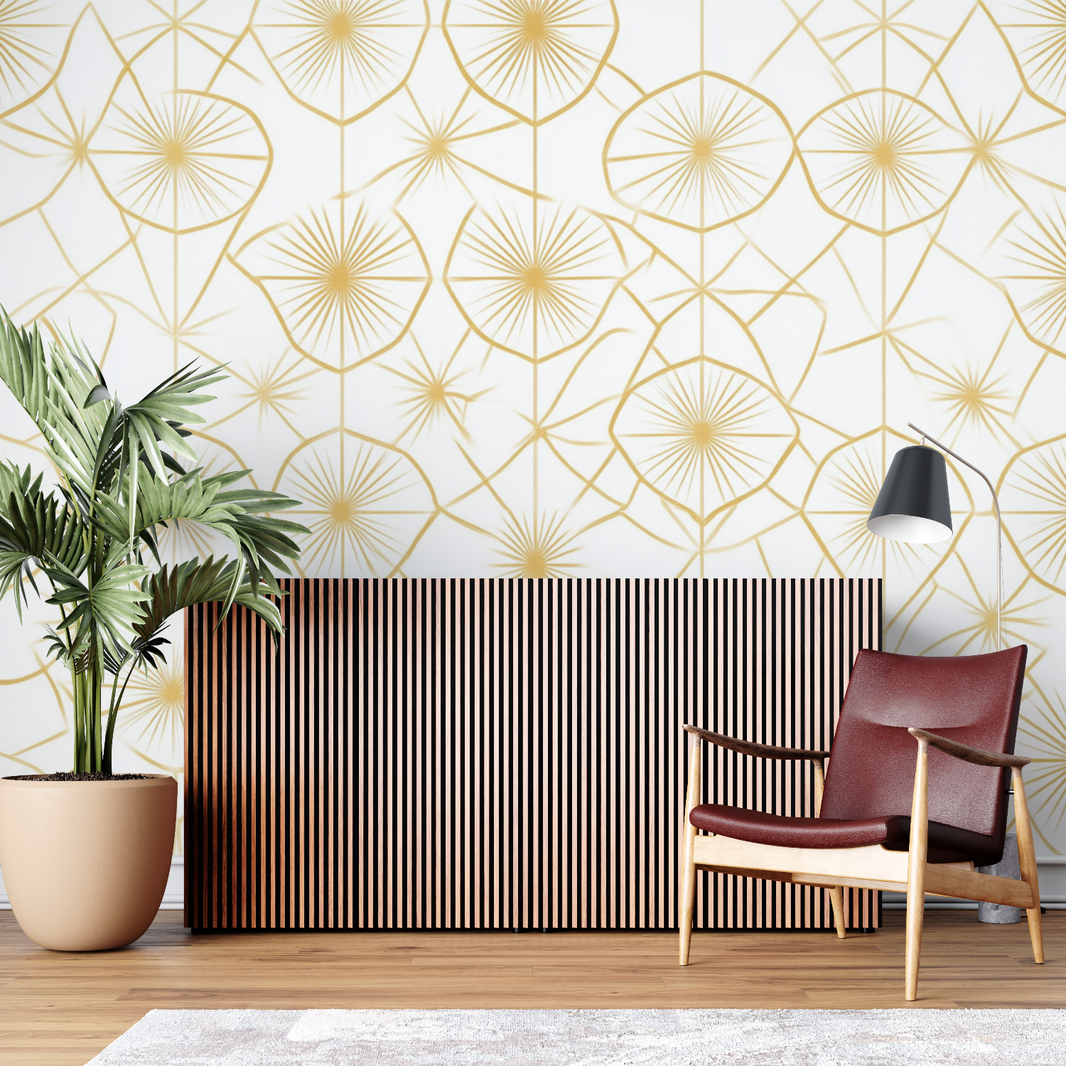 Art Deco White Gold Wallpaper | Murals Wallpaper