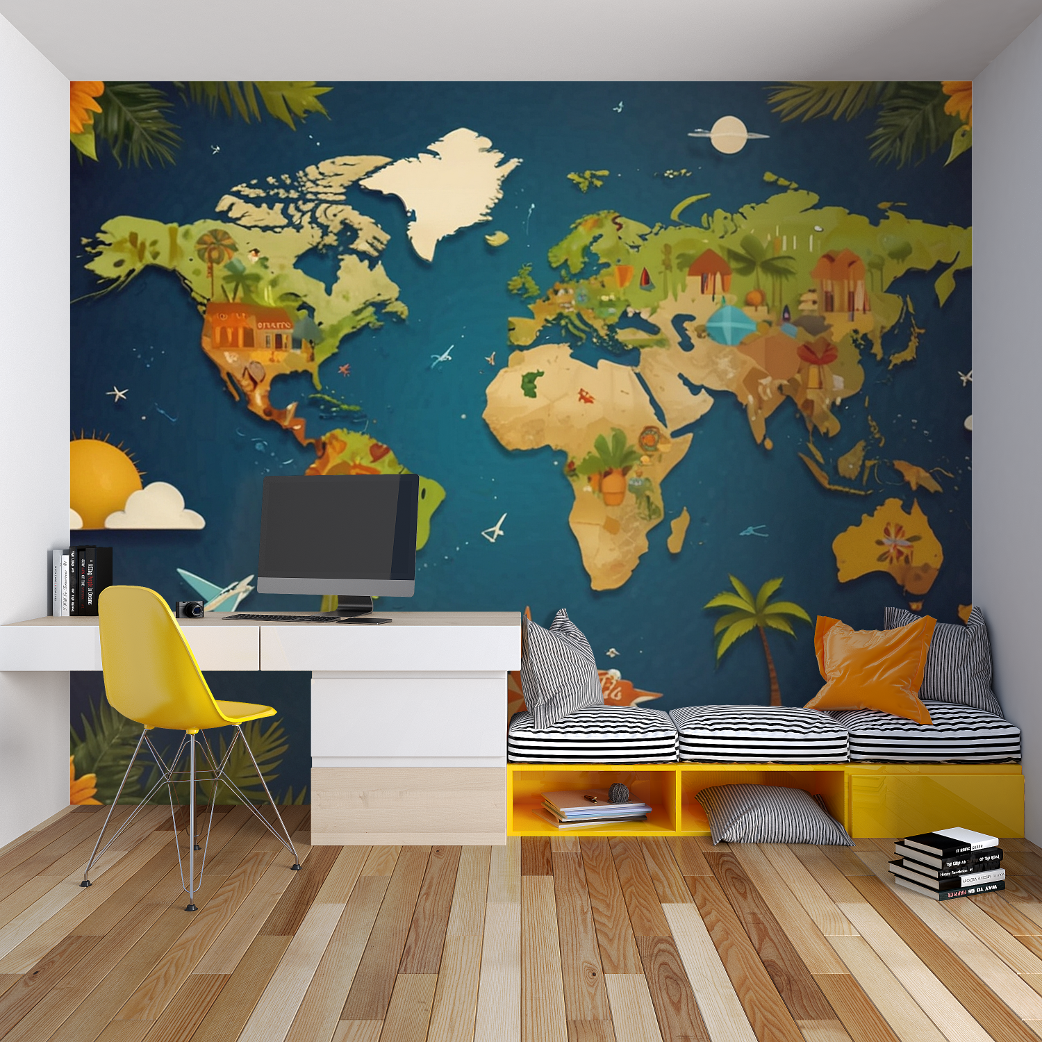 World Map Kids Wallpaper | Murals Wallpaper