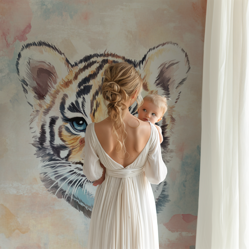 Tiger and Pastel Colors Wallpaper | Murals Wallpaper