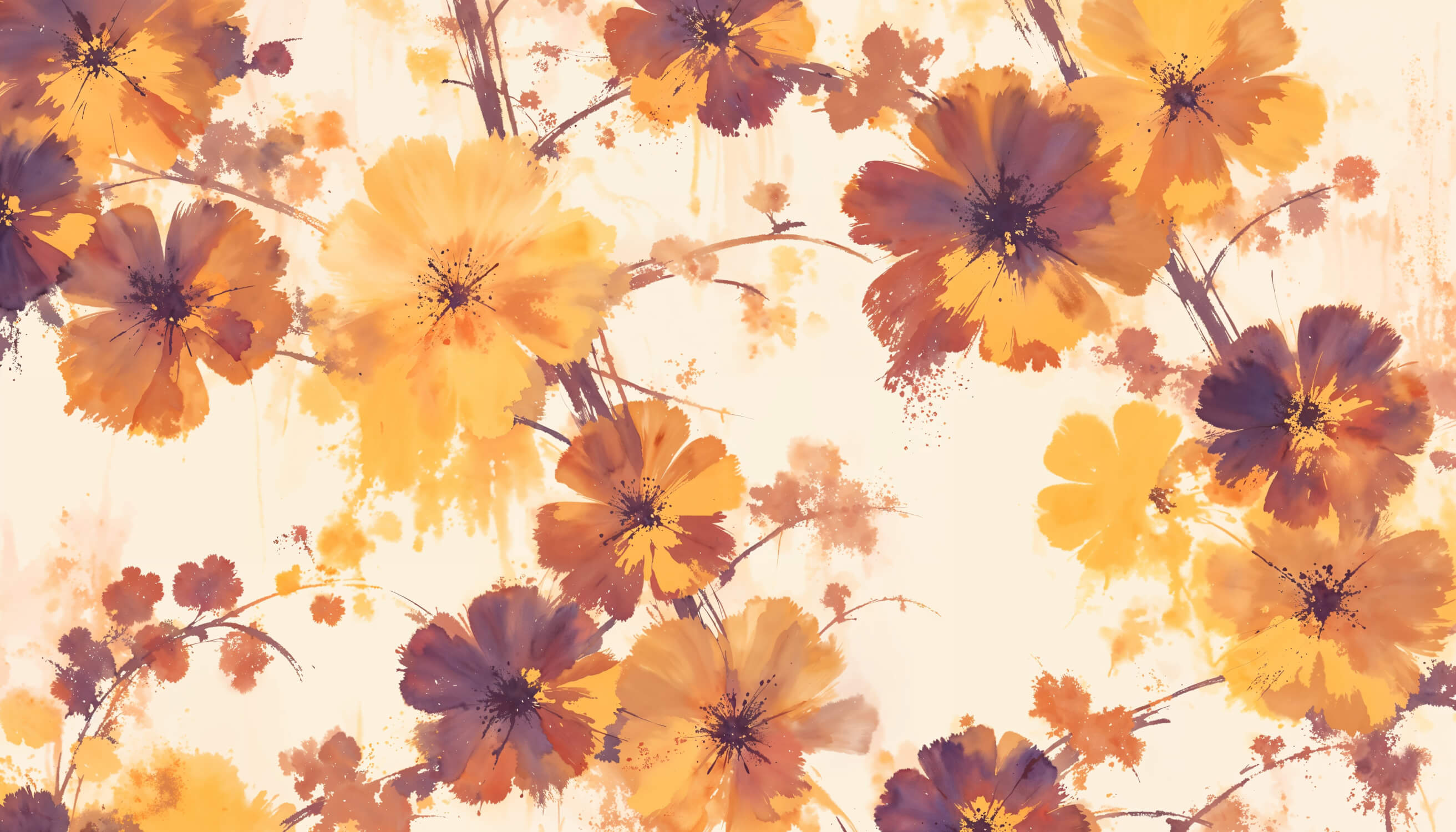 Watercolor Floral Pattern Wallpaper | Murals Wallpaper