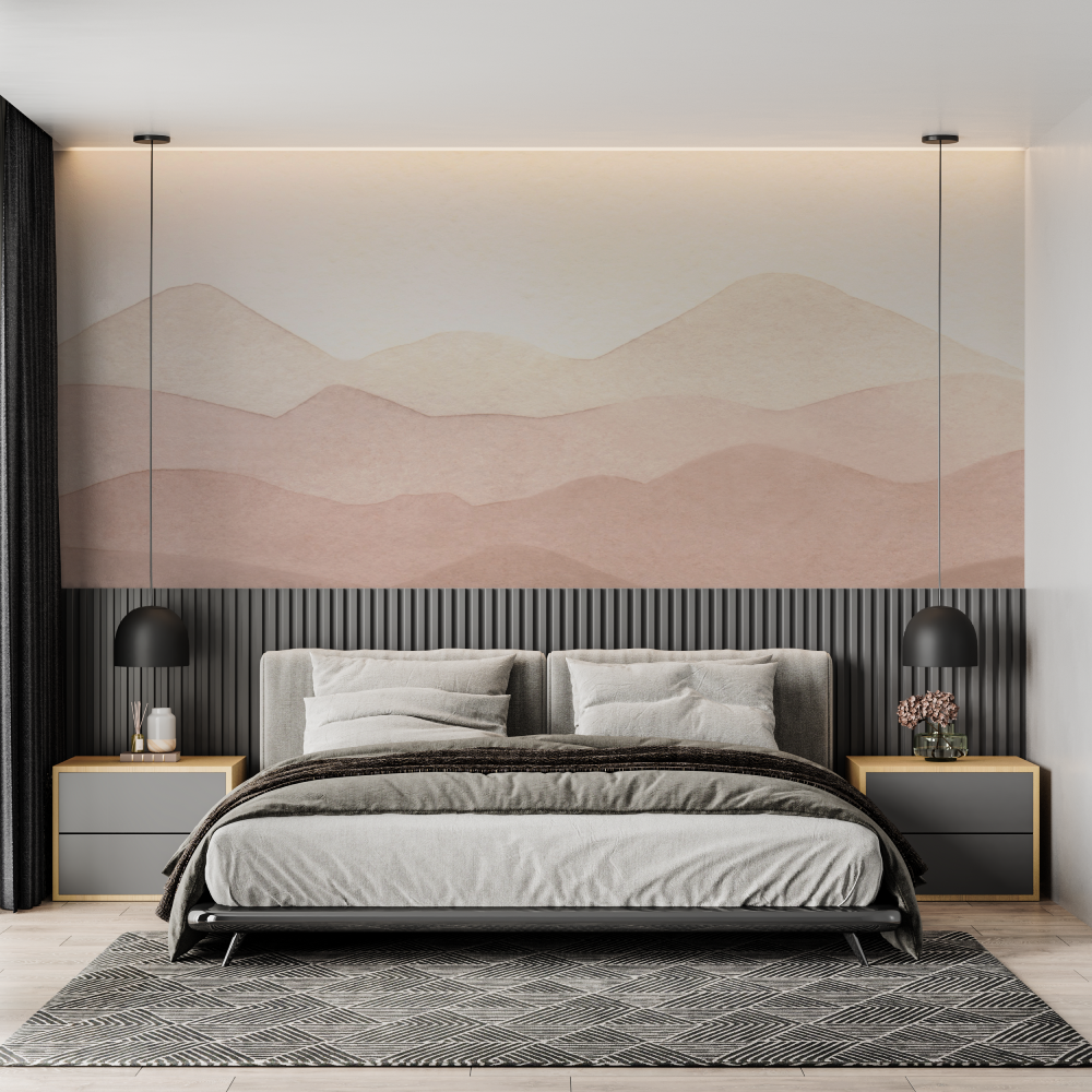 Cozy Minimalist Mountain Neutral Wallpaper | Murals Wallpaper