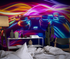 Neon-Spiel-Explosions-Hintergrundbild | Wandbild-Hintergrundbild